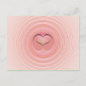 Roze Perzik Spiraal Abstract Hart Lege Achterkant Briefkaart (Voorkant)