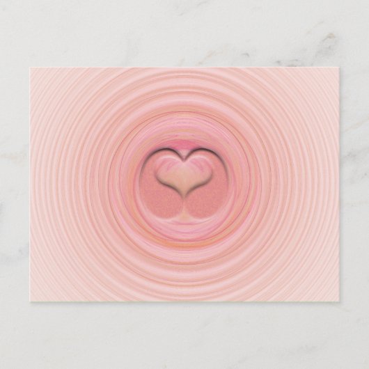 Roze Perzik Spiraal Abstract Hart Lege Achterkant Briefkaart (Voorkant)