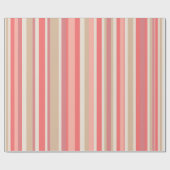 Roze perzik strepen Blush pastel gestreept patroon Cadeaupapier (Vlak)