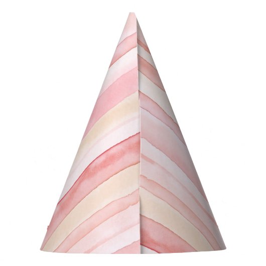 Roze perzik strepen verjaardag feesthoedjes (Achterkant)