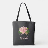 Roze & Perzik Tropische Bloem Moeder van de Bruid Tote Bag (Achterkant)
