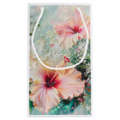 Roze Perzik Tropische Hibiscus Bloemen Verjaardag Klein Cadeauzakje (Achterkant)