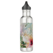 Roze Perzik Tropische Hibiscus Bloemen Verjaardag Waterfles (Links)