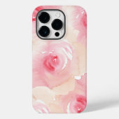 Roze Perzik Waterverf Bloemen Case-Mate iPhone Case (Achterkant)