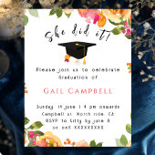 Roze & perzik waterverf bloemenfoto kaart