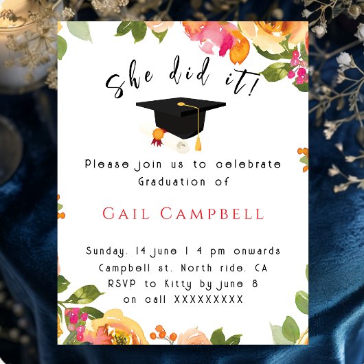 Roze & perzik waterverf bloemenfoto kaart