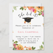 Roze & perzik waterverf bloemenfoto kaart (Voorkant)