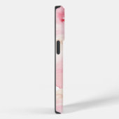 Roze Perzik Waterverf Bloemenmonogram Case-Mate iPhone Case (Achterkant / Rechts)