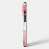 Roze Perzik Waterverf Bloemenmonogram Case-Mate iPhone Case (Achterkant / Links)