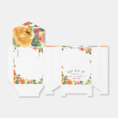 Roze & perzik waterverf bloemig bedankdoosjes (Uitgevouwen)