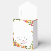 Roze & perzik waterverf bloemig bedankdoosjes (Geopend)