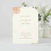 Roze Perzik Waterverf Schotse Trouw Save The Date (Staand voorkant)
