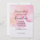 roze perzik Waterverf Verjaardag Kaart (Voorkant)