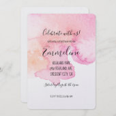  roze perzik Waterverf Verjaardag Kaart (Voorkant / Achterkant)