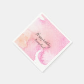  roze perzik Waterverf Verjaardag Servet (Hoek)