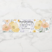 Roze Perzik Wilde Bloemen Bruiloft Waterfles Label Etiket (Enkel label)