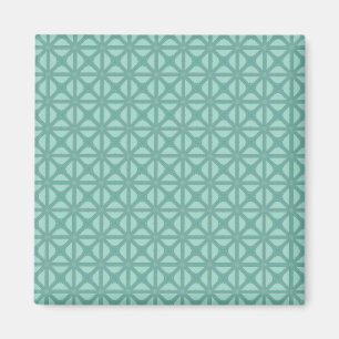 Roze Perzik Yukka En Groen Lattice Tegelpatroon Magneet