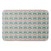Roze Perzik Yukka En Groen ZigZag Patroon Badmat (Voorkant)