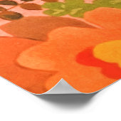 -roze perzikbloemen Botanische Waterverf Poster (Hoek)