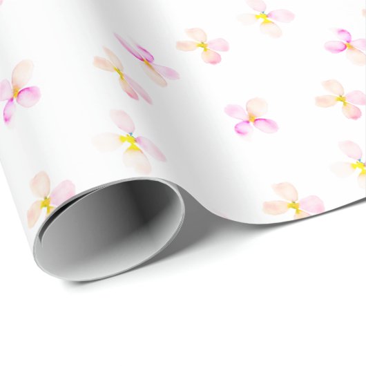  roze perzikbloemen cadeaupapier (Rol Hoek)