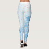  roze perzikbloemen leggings (Achterkant)