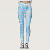  roze perzikbloemen leggings (Voorkant)