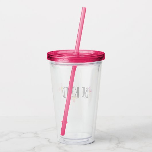  roze perzikbloemen zijn vriendelijk acryl drinkbeker (Achterkant)