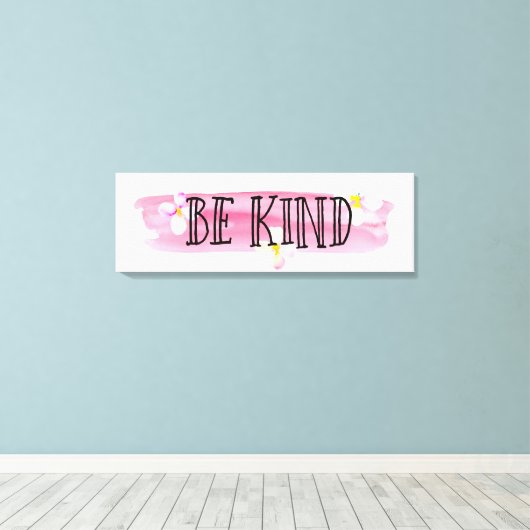 roze perzikbloemen zijn vriendelijk canvas afdruk (Insitu (Houten vloer))