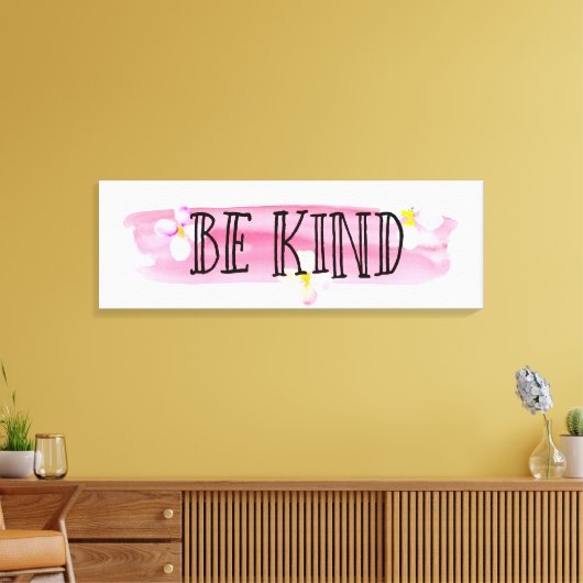  roze perzikbloemen zijn vriendelijk canvas afdruk (Insitu (Woonkamer))