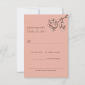 Roze Perzikbloesems Chinese bruiloft RSVP-kaart RSVP Kaartje (Voorkant)