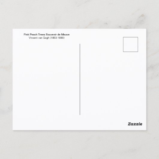 Roze perzikbomen Vincent van Gogh Briefkaart (Achterkant)