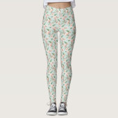 Roze perzikboom bloesem all-over-print Leggings (Voorkant)
