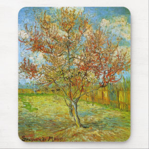 Roze Perzikboom in Bloei door Vincent van Gogh Muismat
