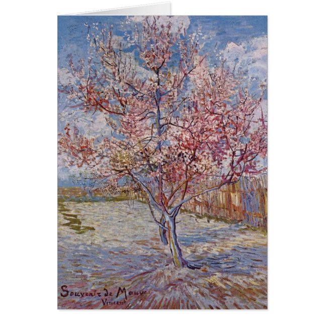 Roze perzikboom in bloesem (Herinking van de Mauve (Voorkant)
