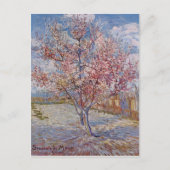 Roze perzikboom in bloesem (Herinking van de Mauve Briefkaart (Voorkant)