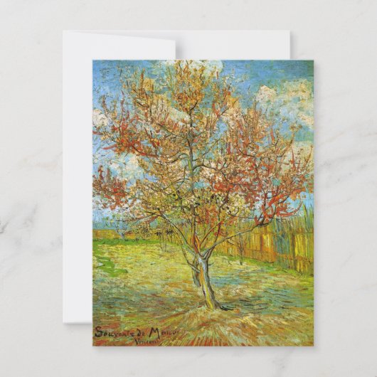 Roze Perzikboom in Blossom door Vincent van Gogh (Voorkant)