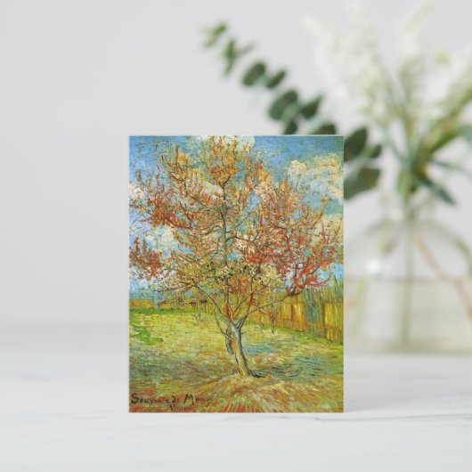 Roze Perzikboom in Blossom door Vincent van Gogh (Staand voorkant)