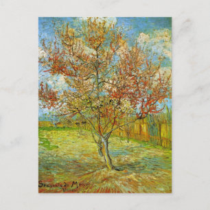 Roze Perzikboom in Blossom door Vincent van Gogh Briefkaart