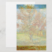 Roze Perzikboom in Blossom door Vincent van Gogh Briefpapier (Voorkant / Achterkant)