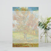 Roze Perzikboom in Blossom door Vincent van Gogh Briefpapier (Staand voorkant)