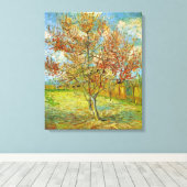 Roze Perzikboom in Blossom door Vincent van Gogh Canvas Afdruk (Insitu (Houten vloer))