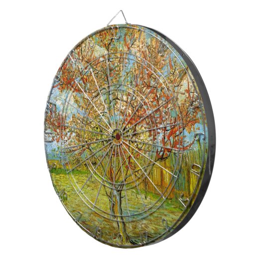 Roze Perzikboom in Blossom door Vincent van Gogh Dartbord (Voorkant Rechts)