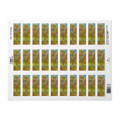 Roze Perzikboom in Blossom door Vincent van Gogh Etiket (Full Sheet)