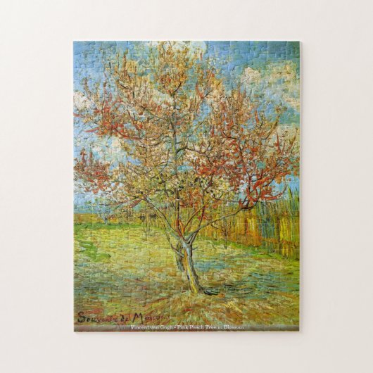 Roze Perzikboom in Blossom door Vincent van Gogh. Legpuzzel (Verticaal)