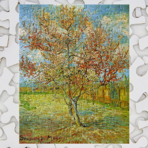 Roze Perzikboom in Blossom door Vincent van Gogh Legpuzzel