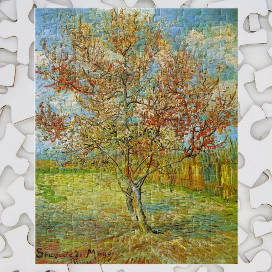 Roze Perzikboom in Blossom door Vincent van Gogh Legpuzzel