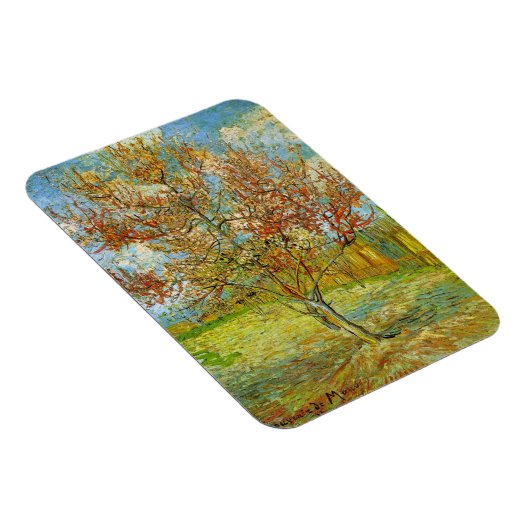 Roze Perzikboom in Blossom door Vincent van Gogh Magneet (Rechterzijde)