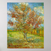 Roze Perzikboom in Blossom door Vincent van Gogh Poster (Voorkant)