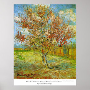 Roze Perzikboom in Blossom door Vincent van Gogh Poster