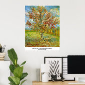 Roze Perzikboom in Blossom door Vincent van Gogh Poster (Thuiskantoor)